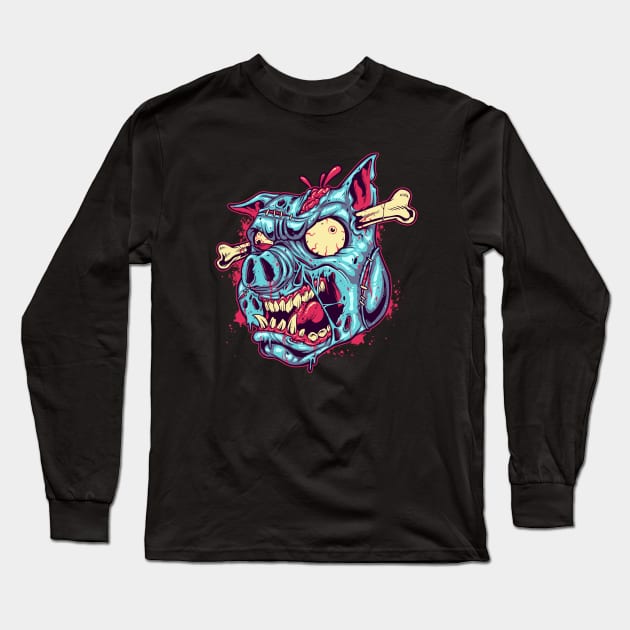 zombie pig Long Sleeve T-Shirt by Future Vision Studio